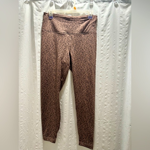 90 Degrees Brown Leopard Print High-Waisted Leggings - Picture 3 of 3